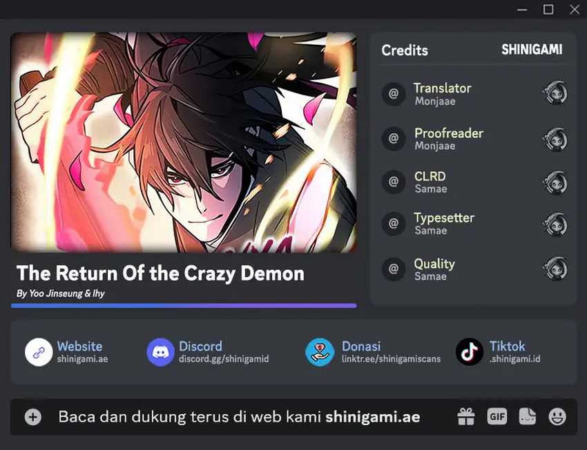 Return of the Mad Demon chapter 124, halaman 1