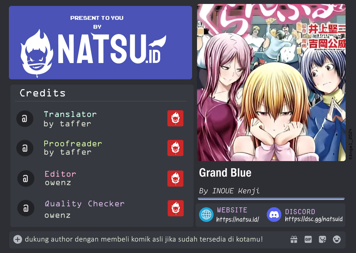 Grand Blue chapter 95, halaman 1